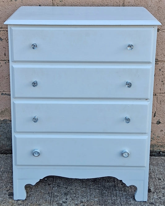 Antique Vintage Old Colonial Traditional Reclaimed Salvaged SOLID Wood Wooden 4 Drawer Lowboy Bedroom Children Kids Dresser Chest of Drawers