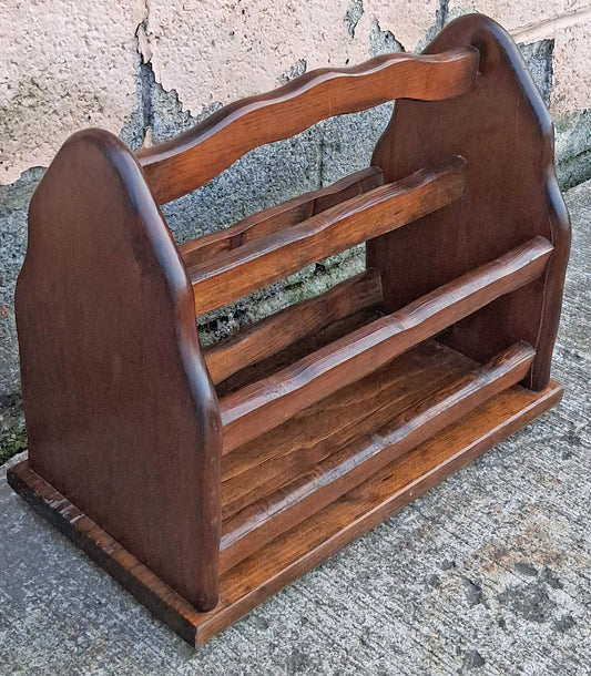 Vintage Antique Old Reclaimed Salvaged SOLID Wood Wooden Newspaper Accent Decor Magazine Caddy Tool Box Storage Basket Rack Holder Bin Stand
