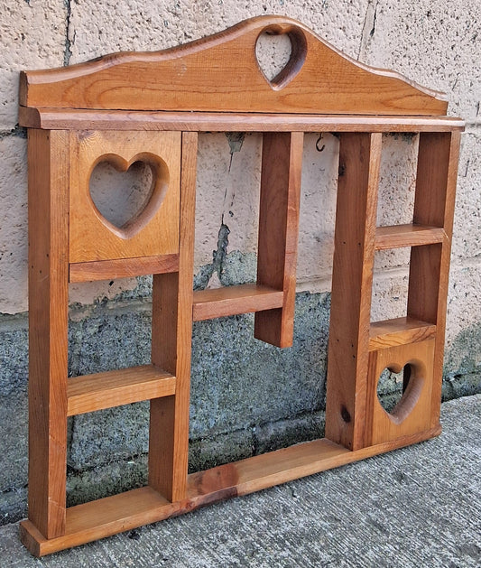 Vintage Antique Old Reclaimed Salvaged SOLID Wood Wooden Wall Mounted Shelf Door Cabinet Decor Holder Coat Hook Rack