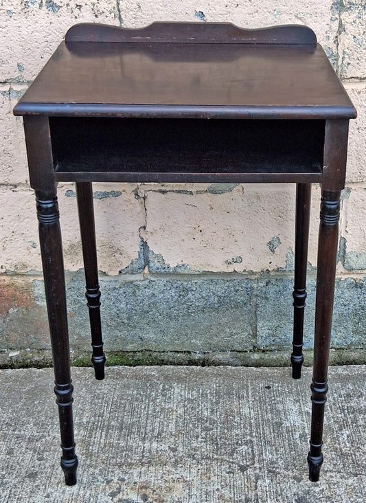 Antique Vintage Old Reclaimed Salvaged SOLID Walnut Wood Wooden Nightstand Side End Accent Table Cabinet Storage Kitchen Writing Desk