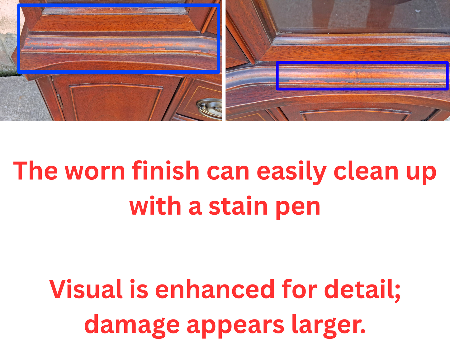 Antique Vintage Old Salvaged Reclaimed Bassett Federal Solid Wood Mahogany Wooden Bow Front Curved Curio China Buffet Server Display Hutch Cabinet