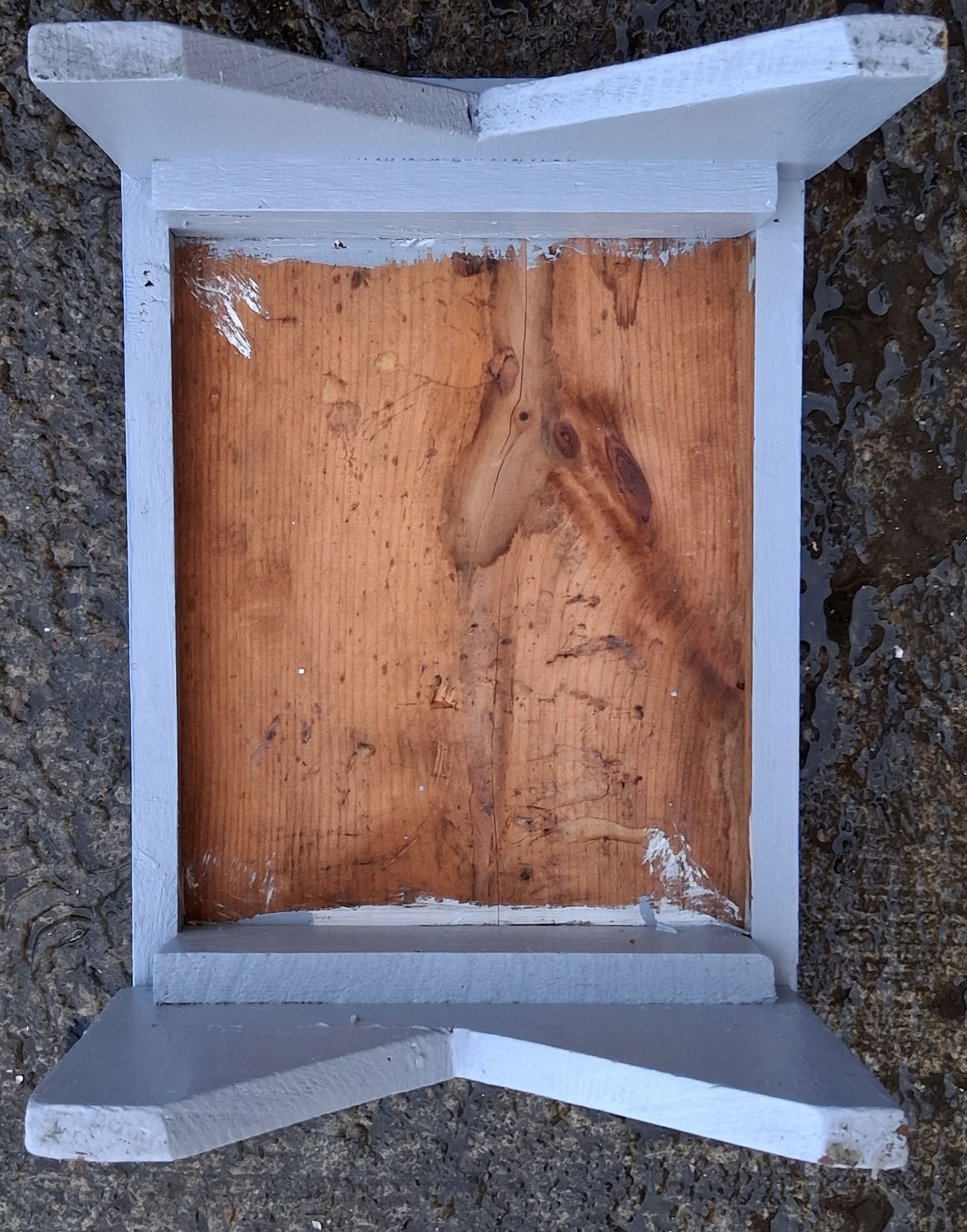 Small Vintage Antique Old Handmade Hand Painted Solid Wood Wooden Foot Step Stool Plant Stand Side Accent Chair Seat Garden Bench