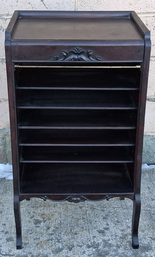 Antique Vintage Old Reclaimed Salvaged Victorian SOLID Mahogany Wooden Sheet Music Record Tax File Cabinet Server Side End Accent Storage