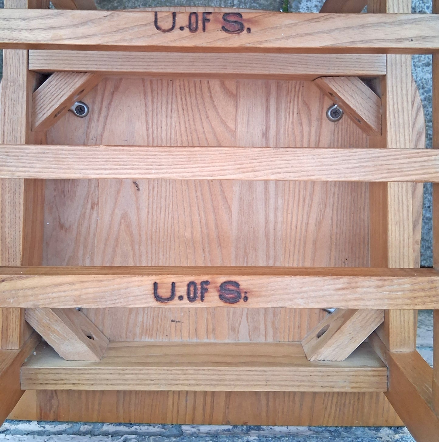 Set of 3 Vintage Antique Reclaimed Salvaged University of Scranton Mid Century Solid Oak Wood Wooden Dining Desk Seat Library Chairs