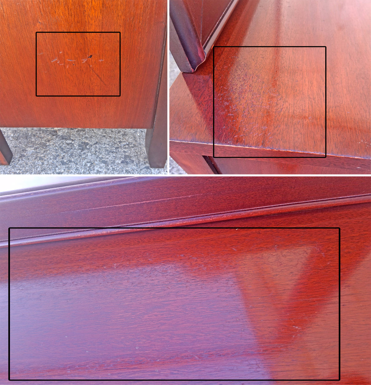 Antique Vintage Old Colonial Federal Dixie Solid Mahogany Wooden Bowed Curved Bow Front Dresser Credenza Cabinet Chest Mirror Bedroom Vanity