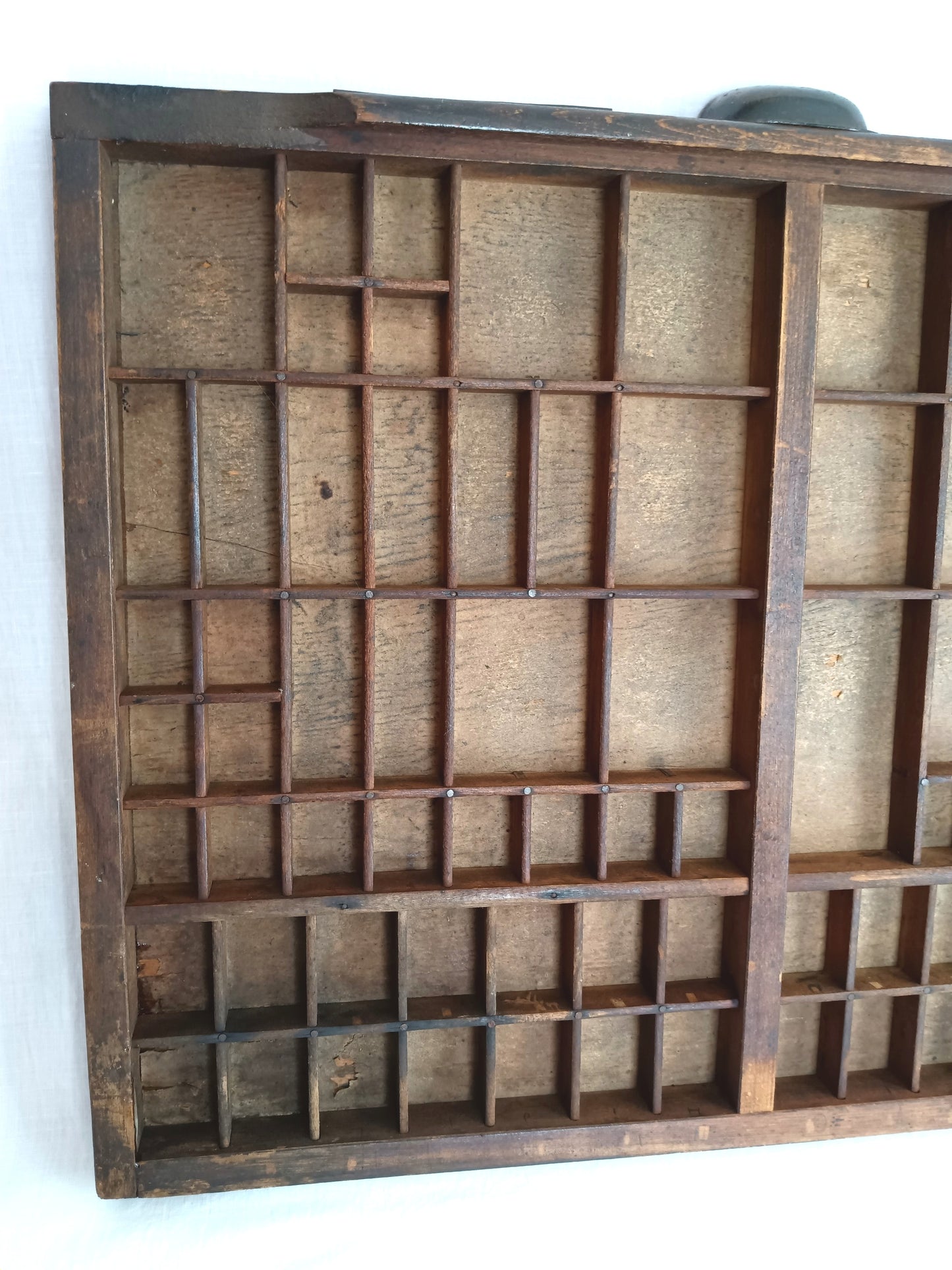 Antique Printers Tray Letterpress Drawer Shadow Wooden Box 82 Cubbies/Compartments Display Collectible Wall Hanging Knick Knack Shelf Crafts