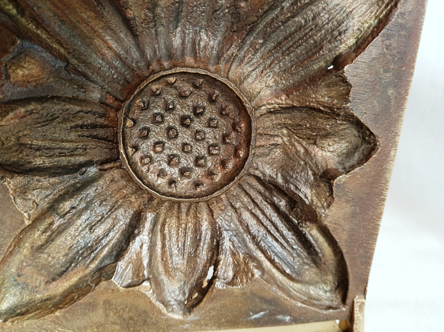 Vintage Mid Century Solid Brass Pair Bookends Hinged Folding Sunflower Design Bookends Home Office Decor