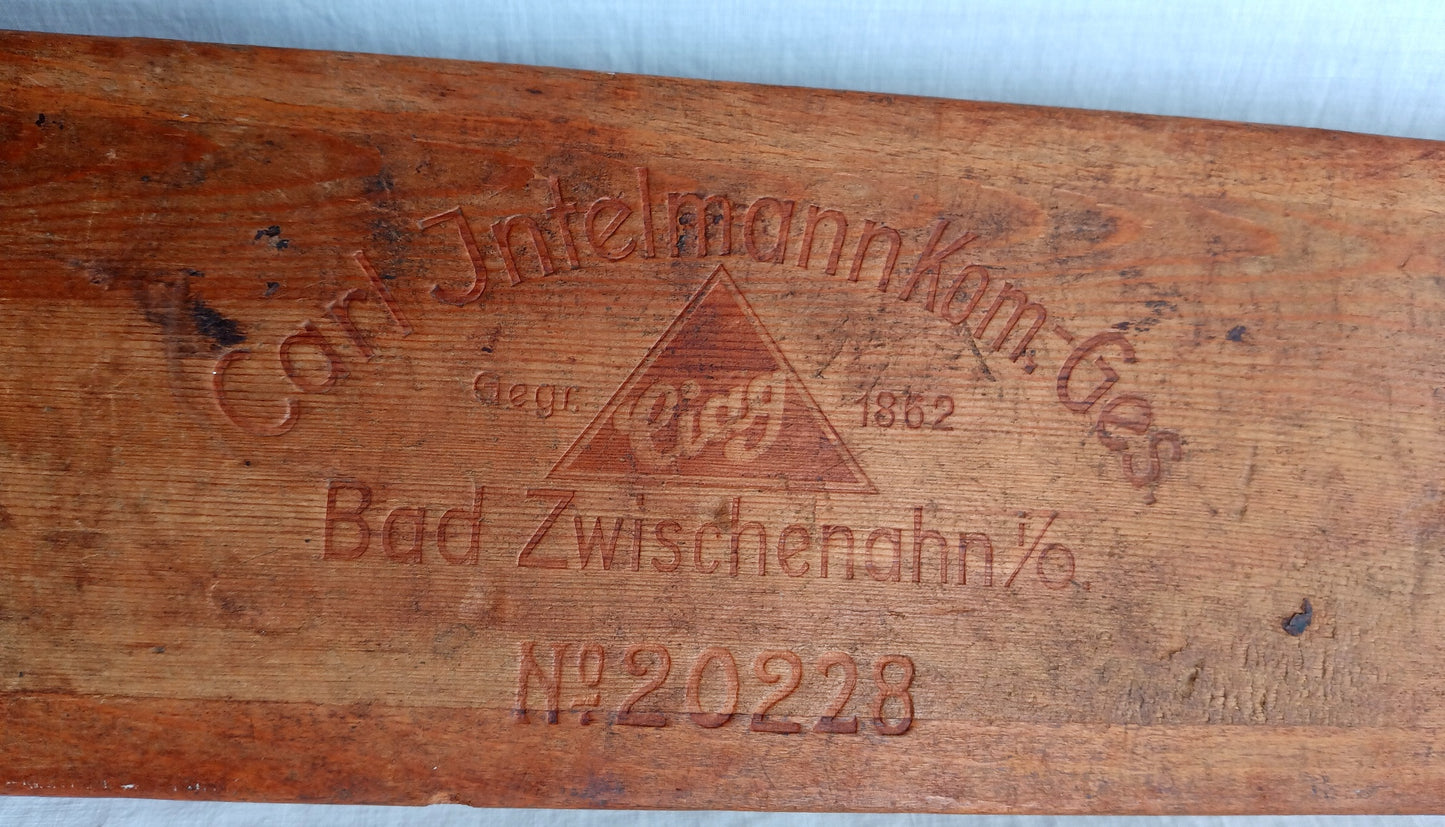 Primitive Antique German Cigar Hard Wood Press Mold Karl Intelmann Kom Ges No. 20228 Bad Zwischenahn Since 1862 Oldenburg, Bremen Tobacciana