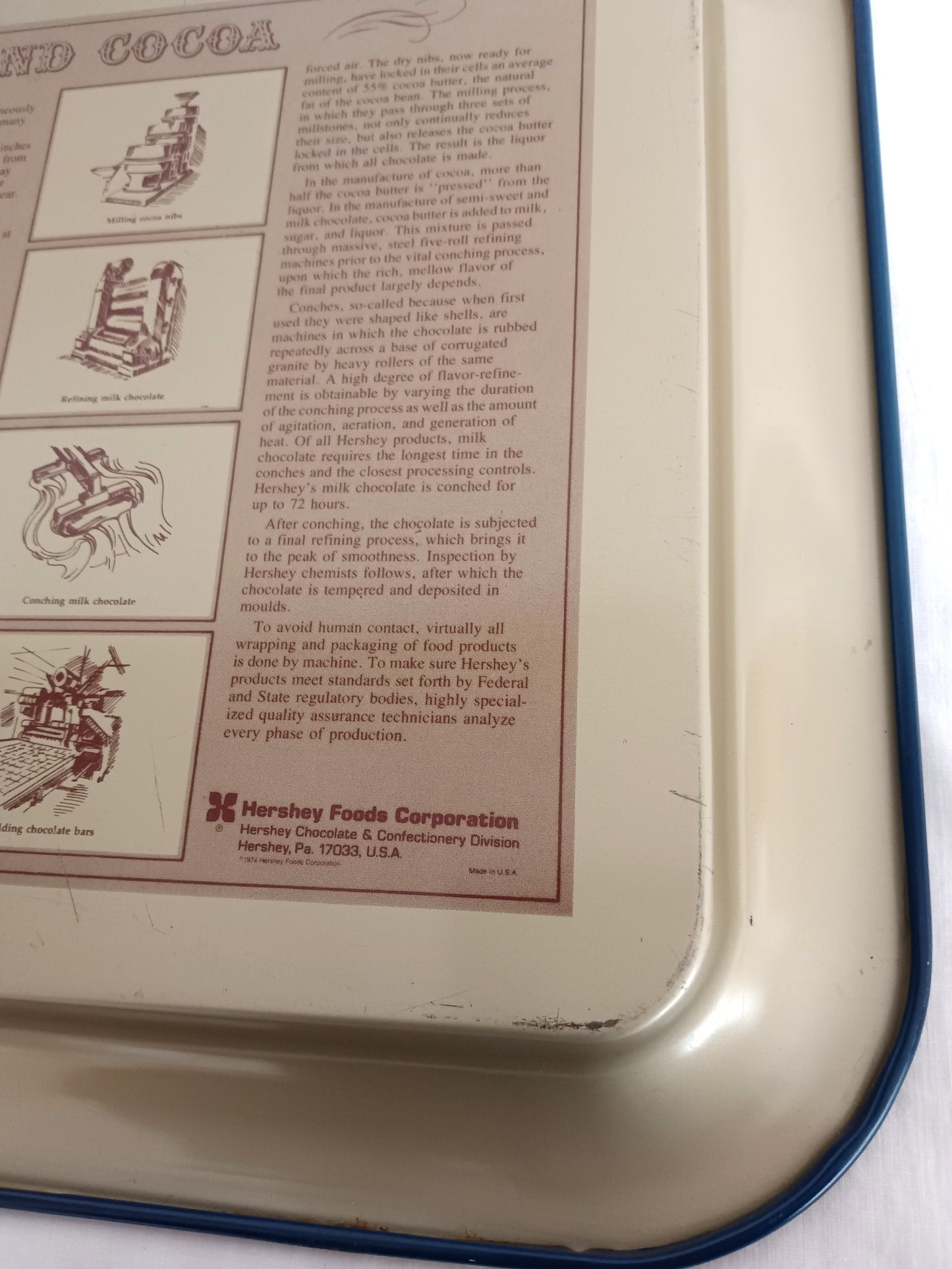 Vintage 1974 Hershey’s Milk Chocolate Kisses Metal Large Tray A Kiss for You Hershey Foods Corp Advertising Collectible Decorative Tray