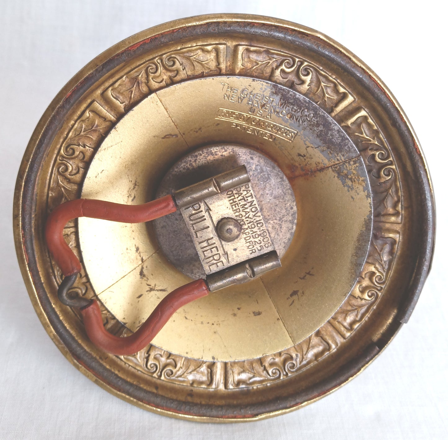 Antique Brass Art&Crafts The Greist Mfg Co. Pat. 1925 Sconce Table Desk Lamp Clamp w/ Clip on Conical Brass Shade