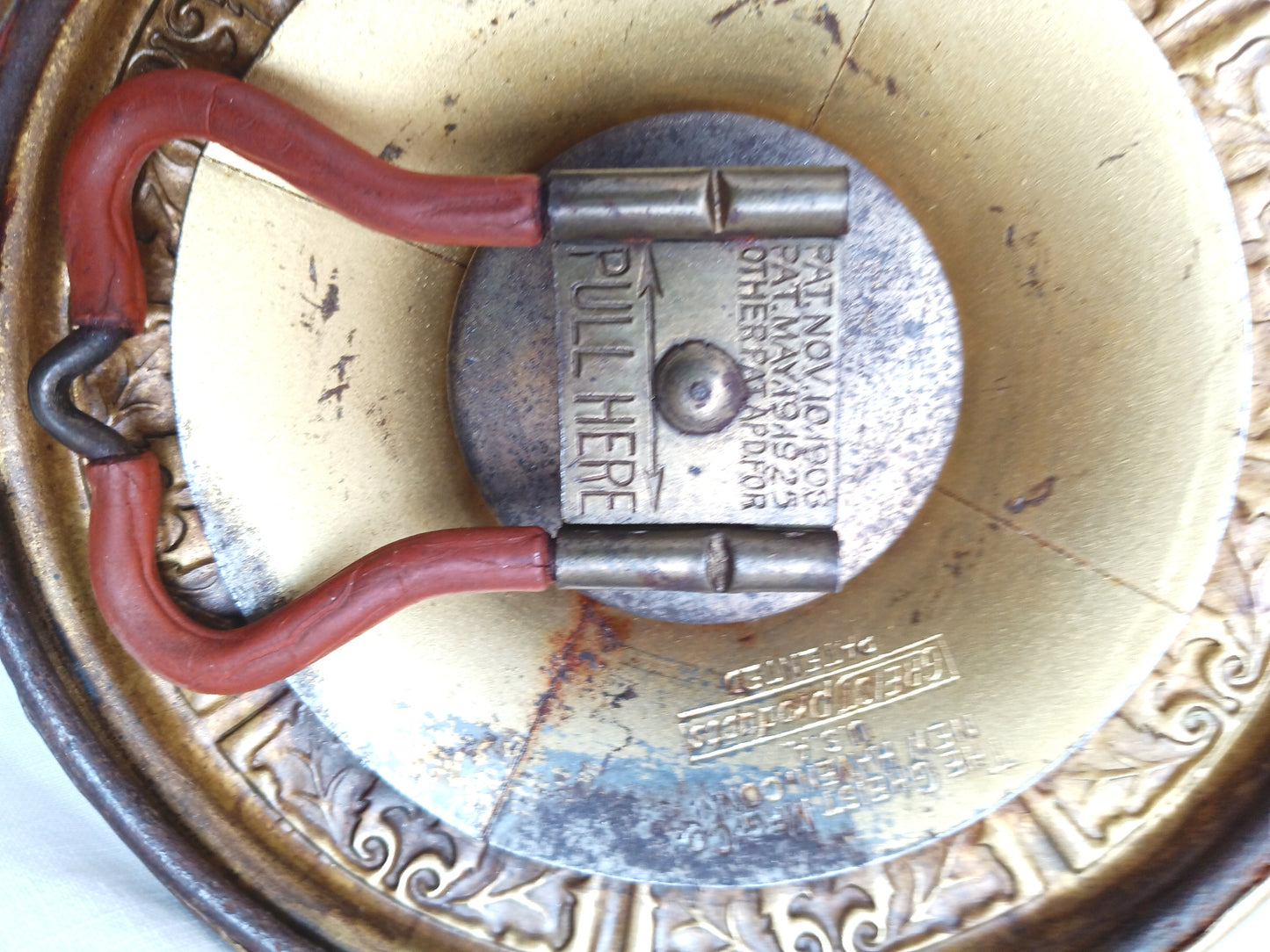 Antique Brass Art&Crafts The Greist Mfg Co. Pat. 1925 Sconce Table Desk Lamp Clamp w/ Clip on Conical Brass Shade