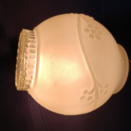 Vintage Frosted Clear Glass Shade Light Ceiling/Wall Fixture Round Lampshade 3D Design Floral Small Cover Globe Retro Lighting 3.25" Fitter