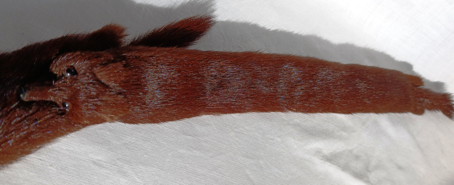 Vintage Real Mink Small Collar Chocker Mahogany Color Fur 2 Pelts Heads Glam Statement Baar & Beards Inc Top Hit Fashion Hand Made in Japan