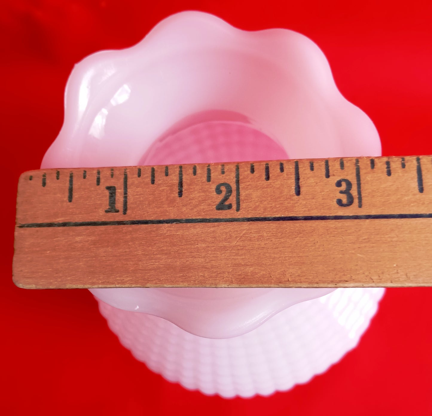 Vintage White Milk Glass Lampshade Hobnail Design Tulip Shaped Scalloped Top Replacement Cover Light Oil Electric Lamp Chimney 3.25” Fitter