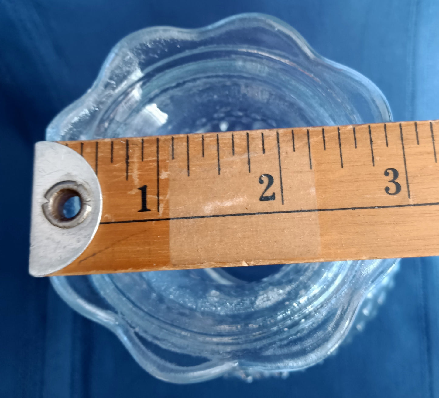 Vintage Clear Pressed Glass Hobnail Dots Pattern Lampshade Bud Shape Scalloped Top Edge Hurricane Shade For Oil Electric Lamps 3.25” Fitter