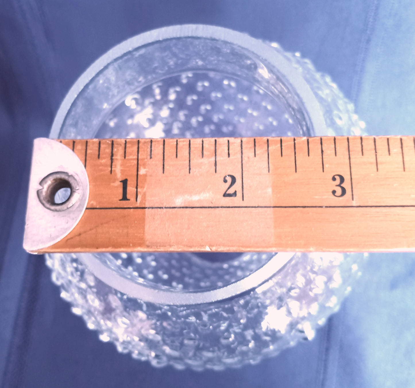 Vintage Clear Pressed Glass Hobnail Dots Pattern Lampshade Bud Shape Scalloped Top Edge Hurricane Shade For Oil Electric Lamps 3.25” Fitter