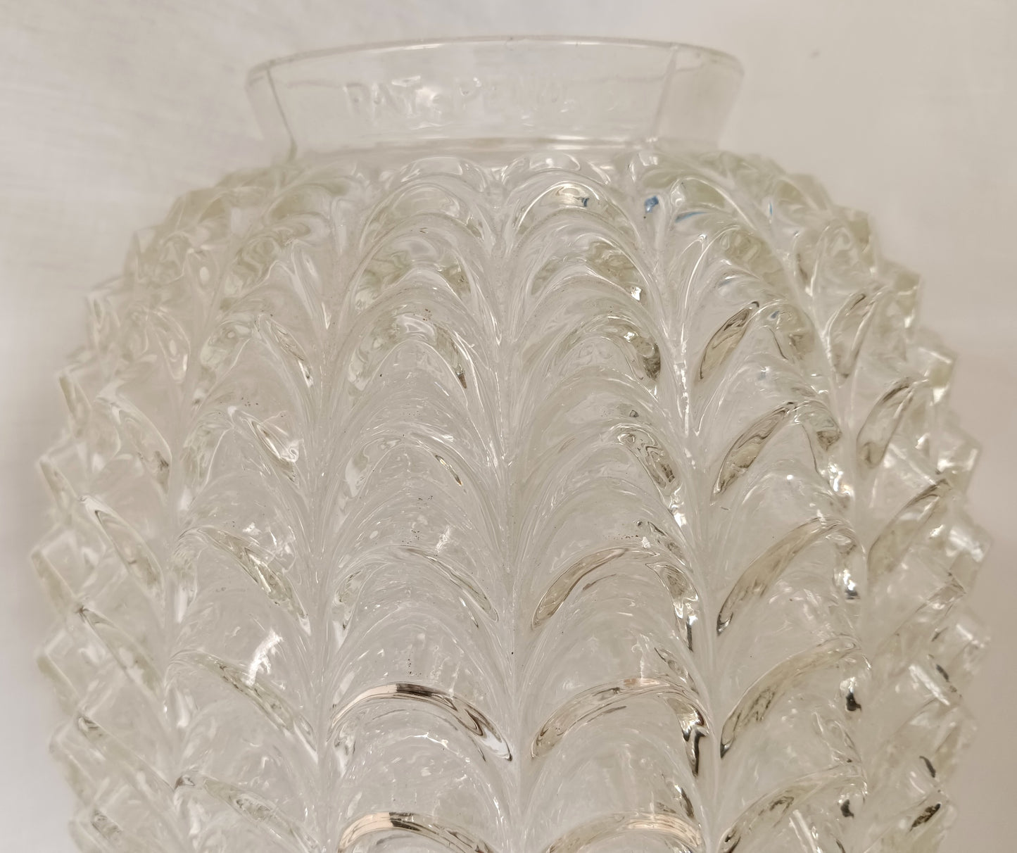 Large Lampshade Nemo 1972 Swag Design Beehive Shaped Clear Glass Hollywood Regency Globe Pendant Ceiling Globe Brass Finial 4” D Fitter-NOS