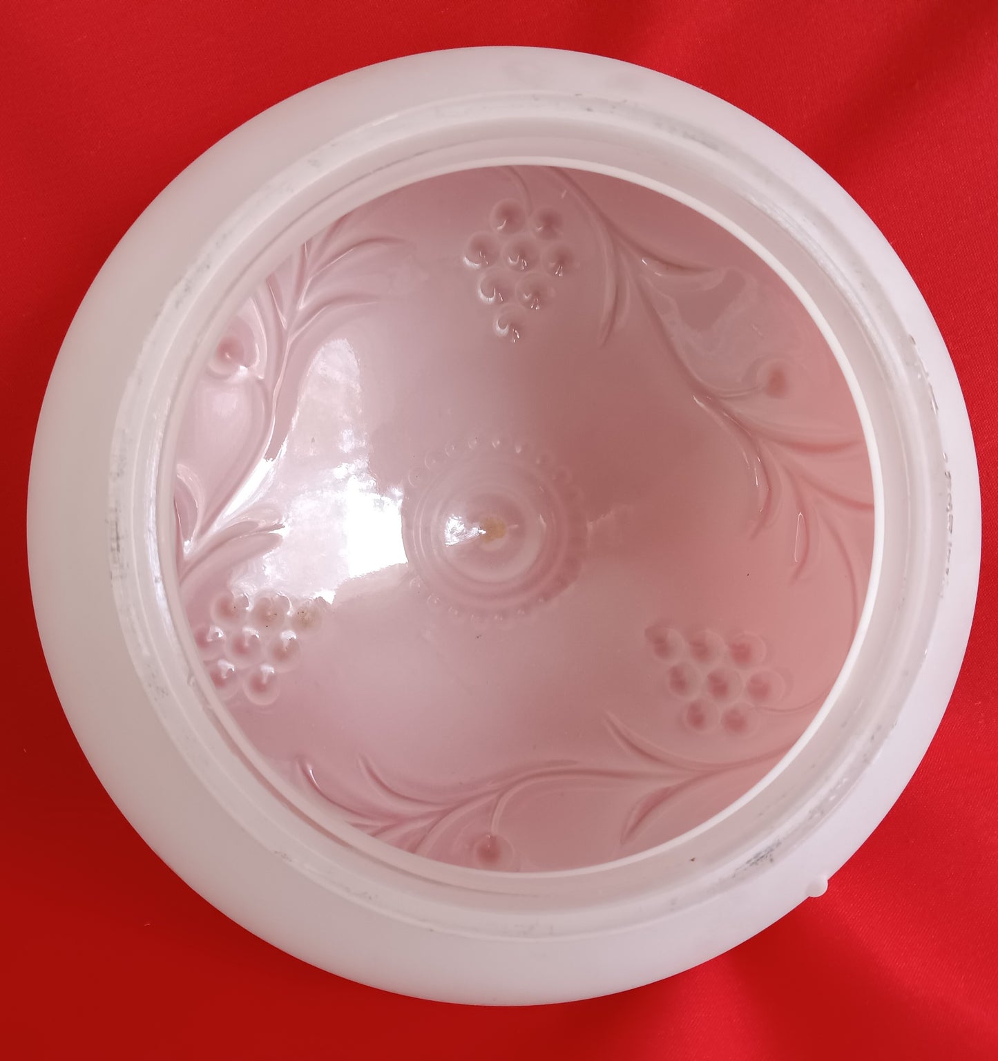 Vintage Replacement Lamp Shade Ceiling Wall Fixture Frosted Glass 3D Grapes and Vines Design Domed Globe Cover Light 6" Fitter