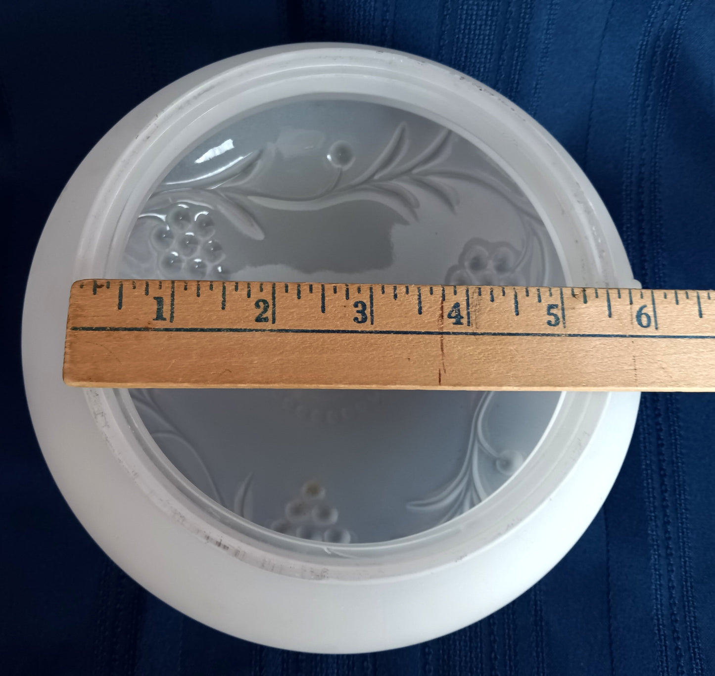 Vintage Replacement Lamp Shade Ceiling Wall Fixture Frosted Glass 3D Grapes and Vines Design Domed Globe Cover Light 6" Fitter