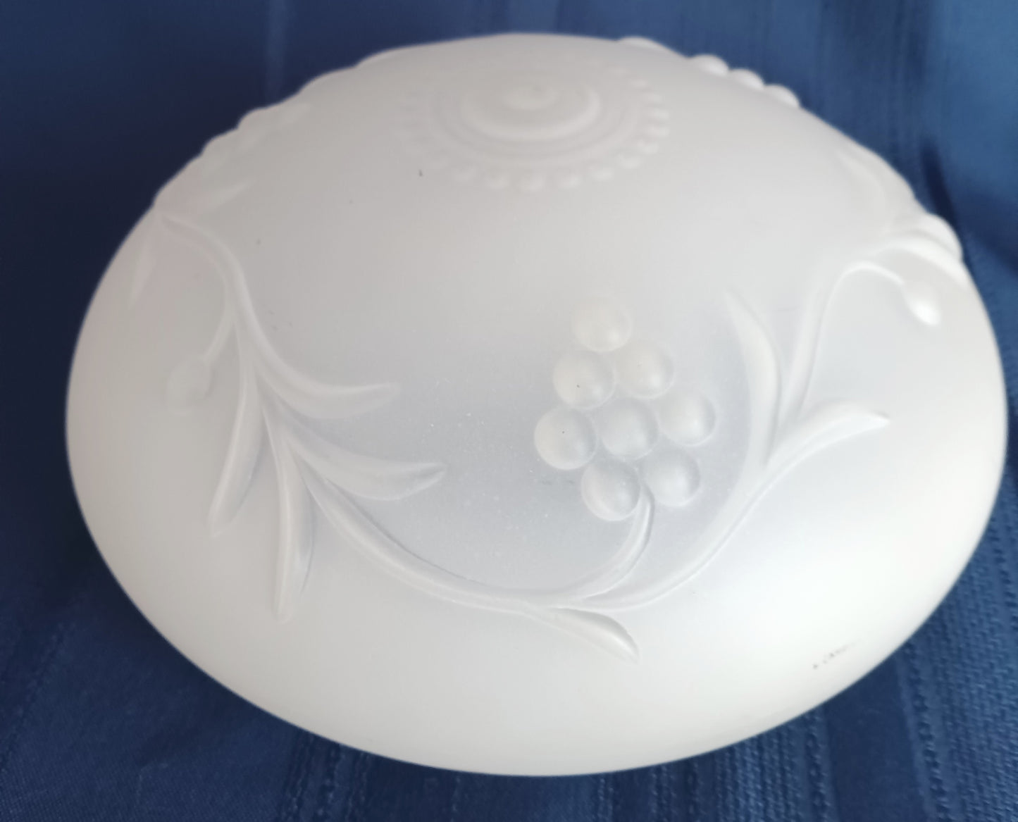 Vintage Replacement Lamp Shade Ceiling Wall Fixture Frosted Glass 3D Grapes and Vines Design Domed Globe Cover Light 6" Fitter