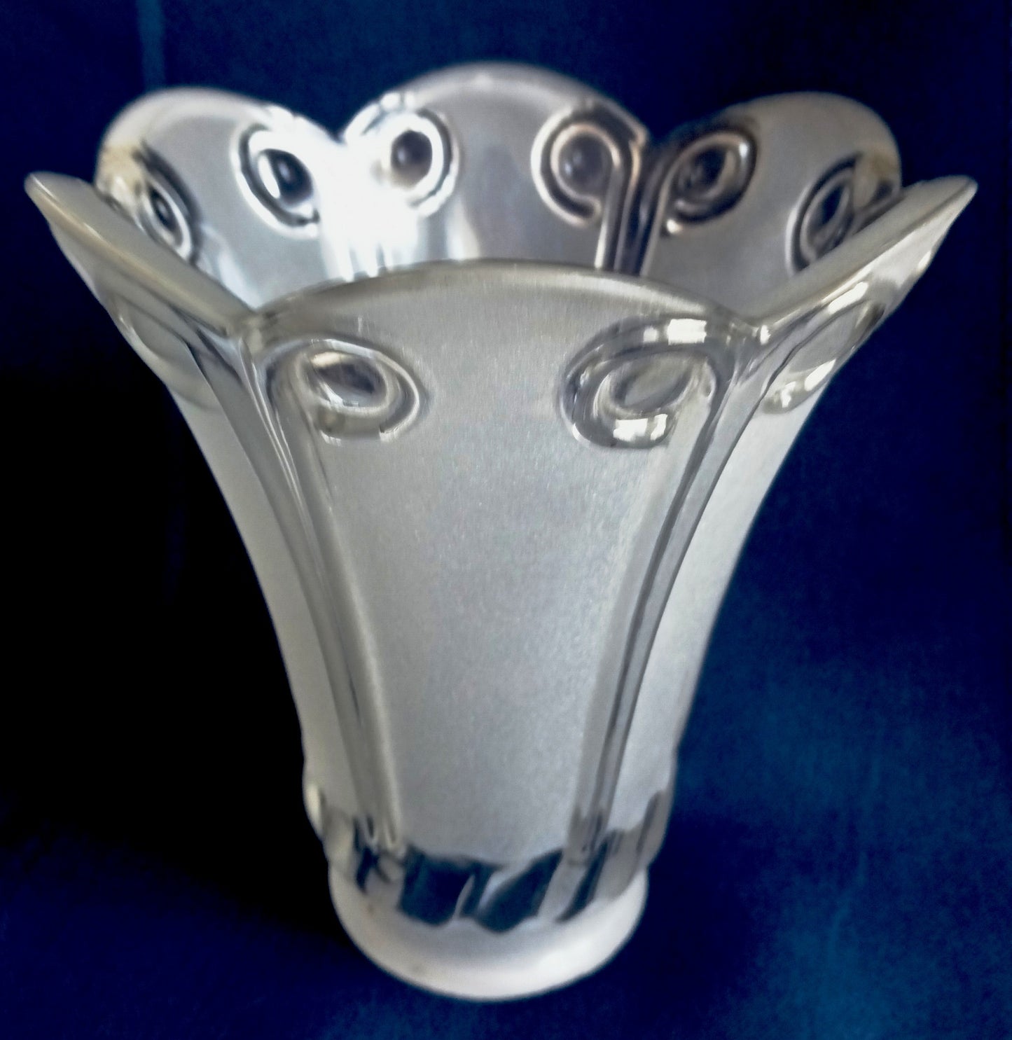 Vintage Clear Frosted Thick Glass Lamp Shade Bell Etched Ceiling Fan Chandelier Wall Sconce Lamp Replacement Light Cover Globe 2.25” Fitter