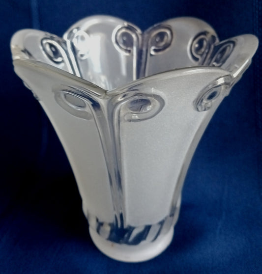 Vintage Clear Frosted Thick Glass Lamp Shade Bell Etched Ceiling Fan Chandelier Wall Sconce Lamp Replacement Light Cover Globe 2.25” Fitter