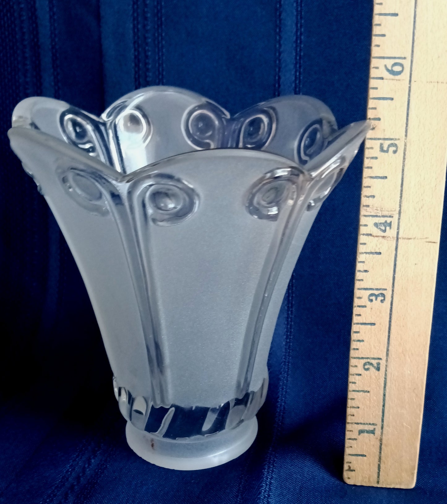 Vintage Clear Frosted Thick Glass Lamp Shade Bell Etched Ceiling Fan Chandelier Wall Sconce Lamp Replacement Light Cover Globe 2.25” Fitter