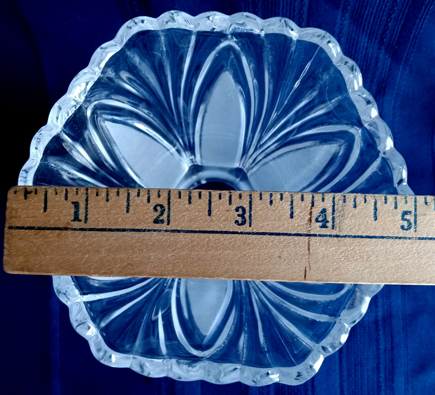 VTG Minka Lampshade Clear Panels Frosted Glass Bell Shape Scalloped Top Vanity Ceiling Fan Chandelier Replacement Light Cover 2.25" Fitter