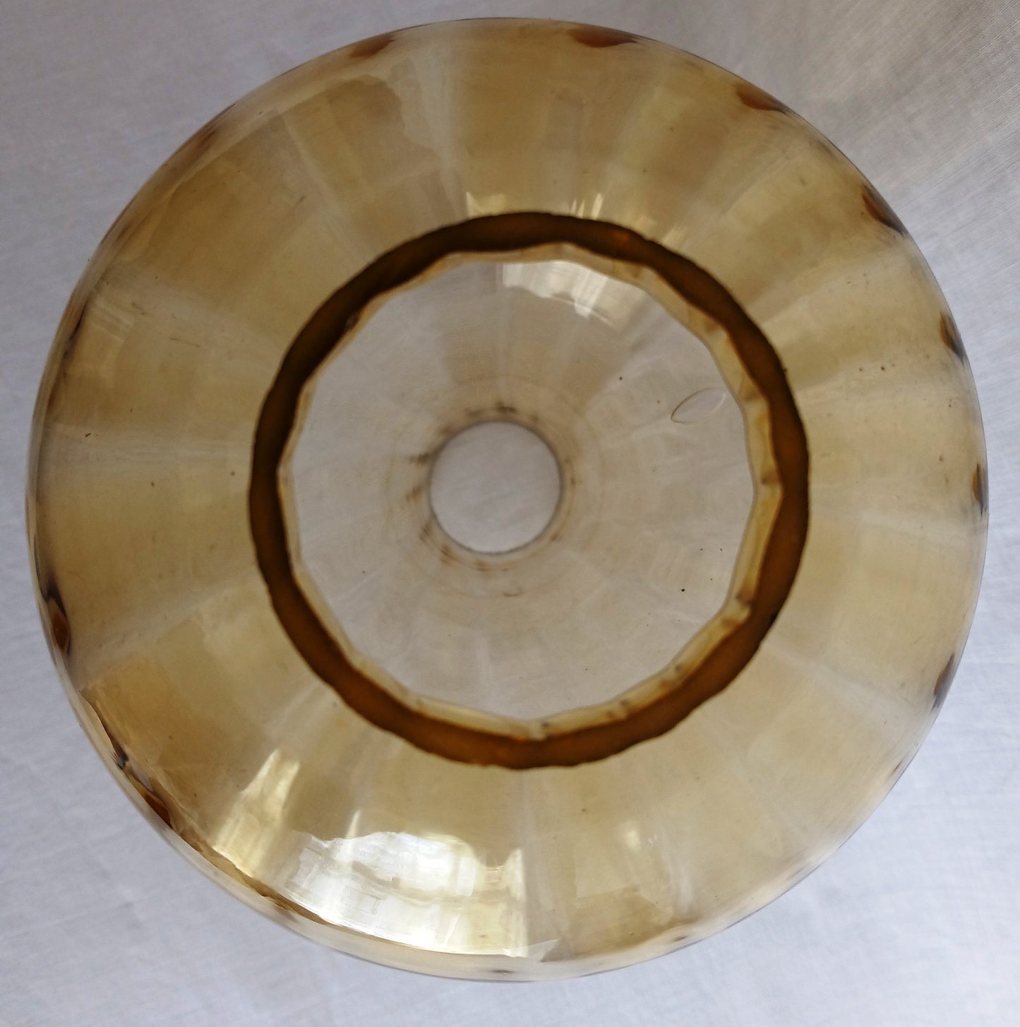 Vintage Hand-Blown Amber Glass Lamp Shade Bulbous Shape Wall Light Cover Kerosene Oil Lamp Replacement Chimney Straight Neck Fitter 2.25”