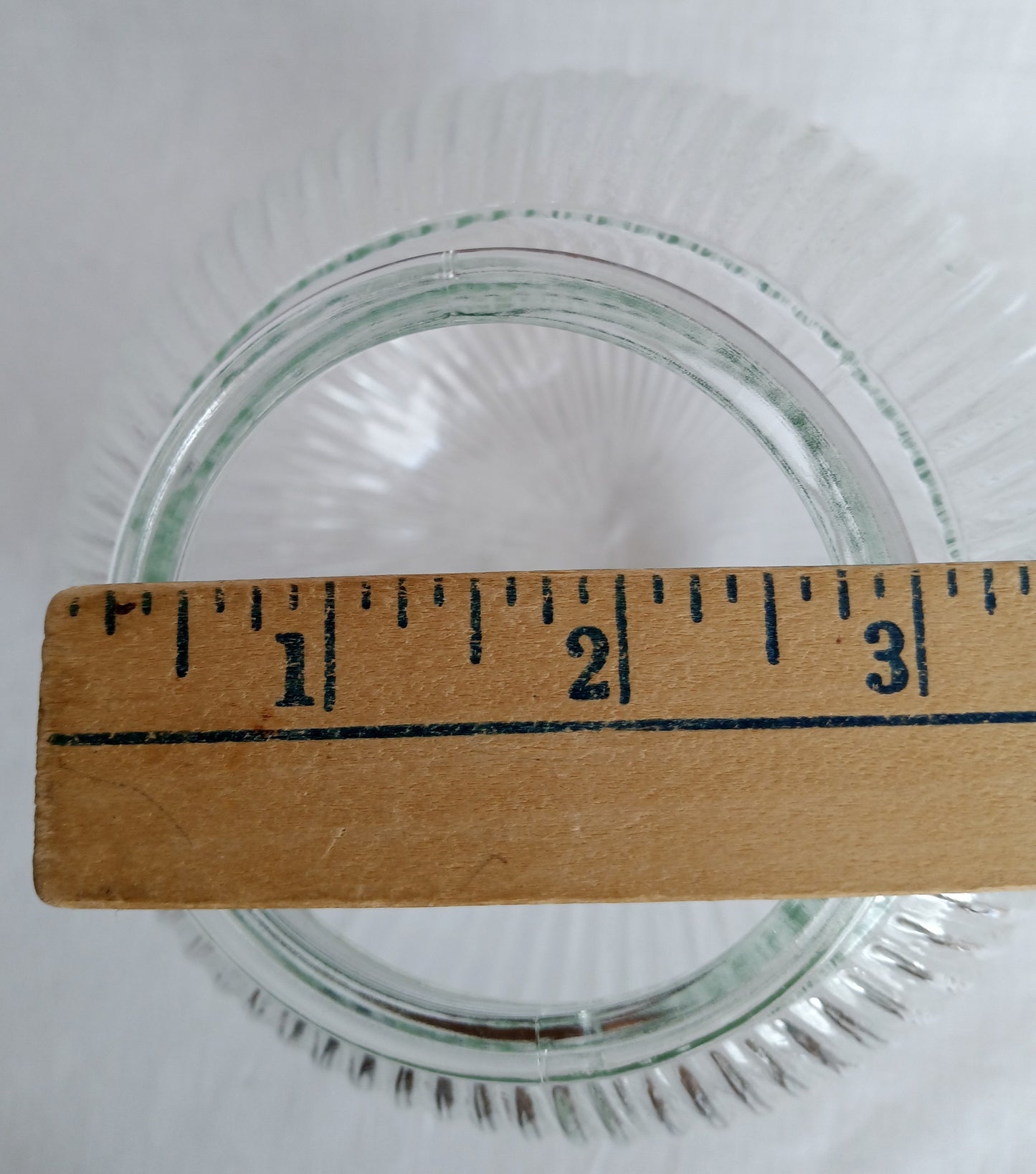 VTG Clear Glass Lampshade Ribbed Holophane Style Flush Mount Ceiling Fan Sconce Replacement Globe Medium Size Cover Light 3.25" Fitter-NOS