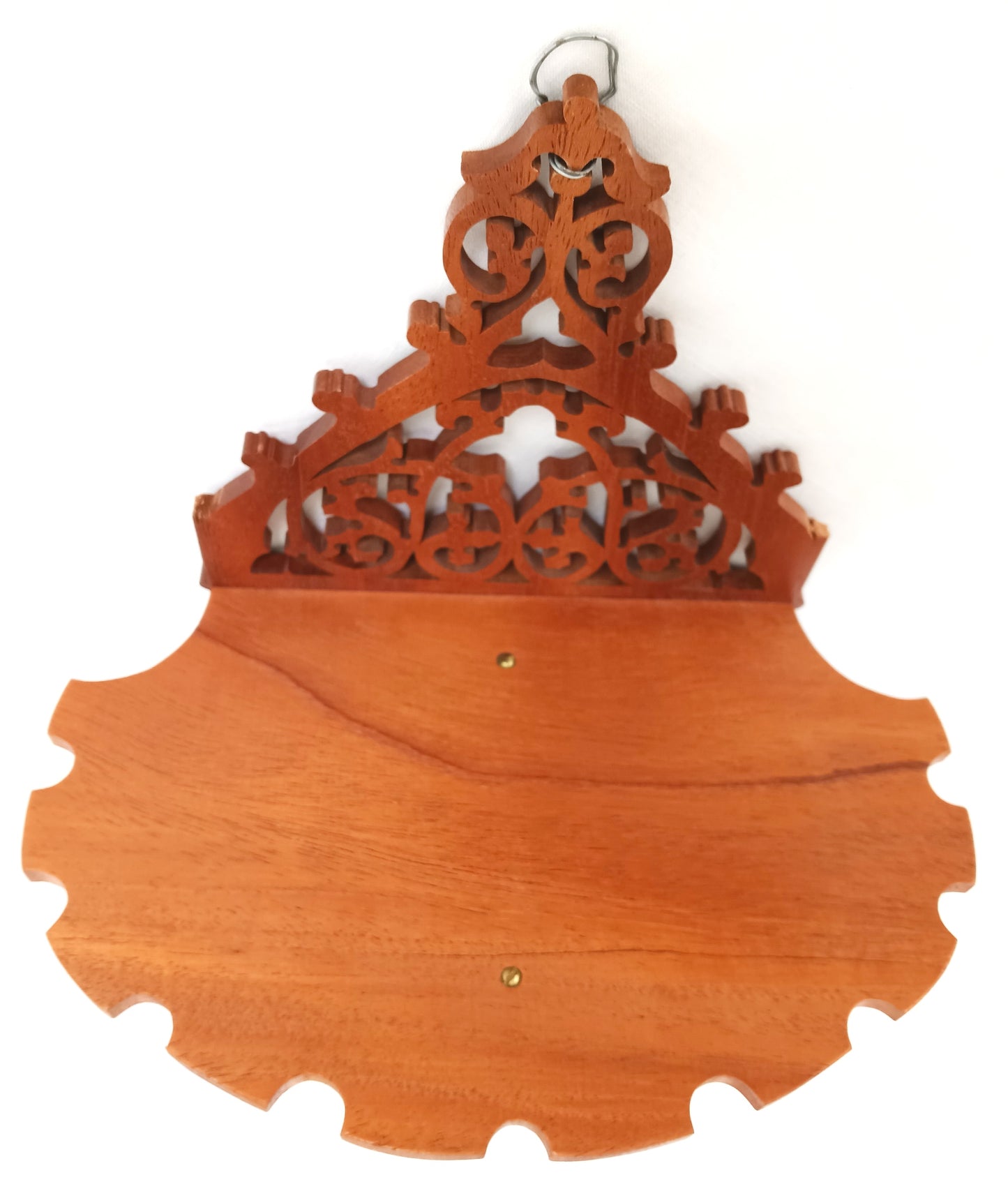 Vintage Victorian Fretwork Cherry Wood Carved Wooden Wall Shelf Scroll Saw Art Small Items Display
