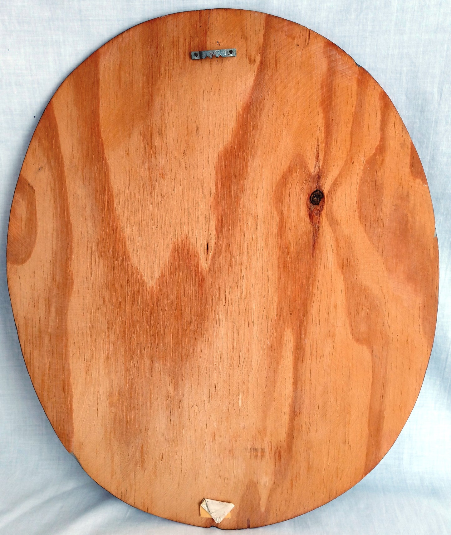 Vintage Large Oval Lacquered Wood Slab Plaque Young Woman Native American Indian Wall Hanging Portrait Wood Art Southwestern Decor 19” Tall
