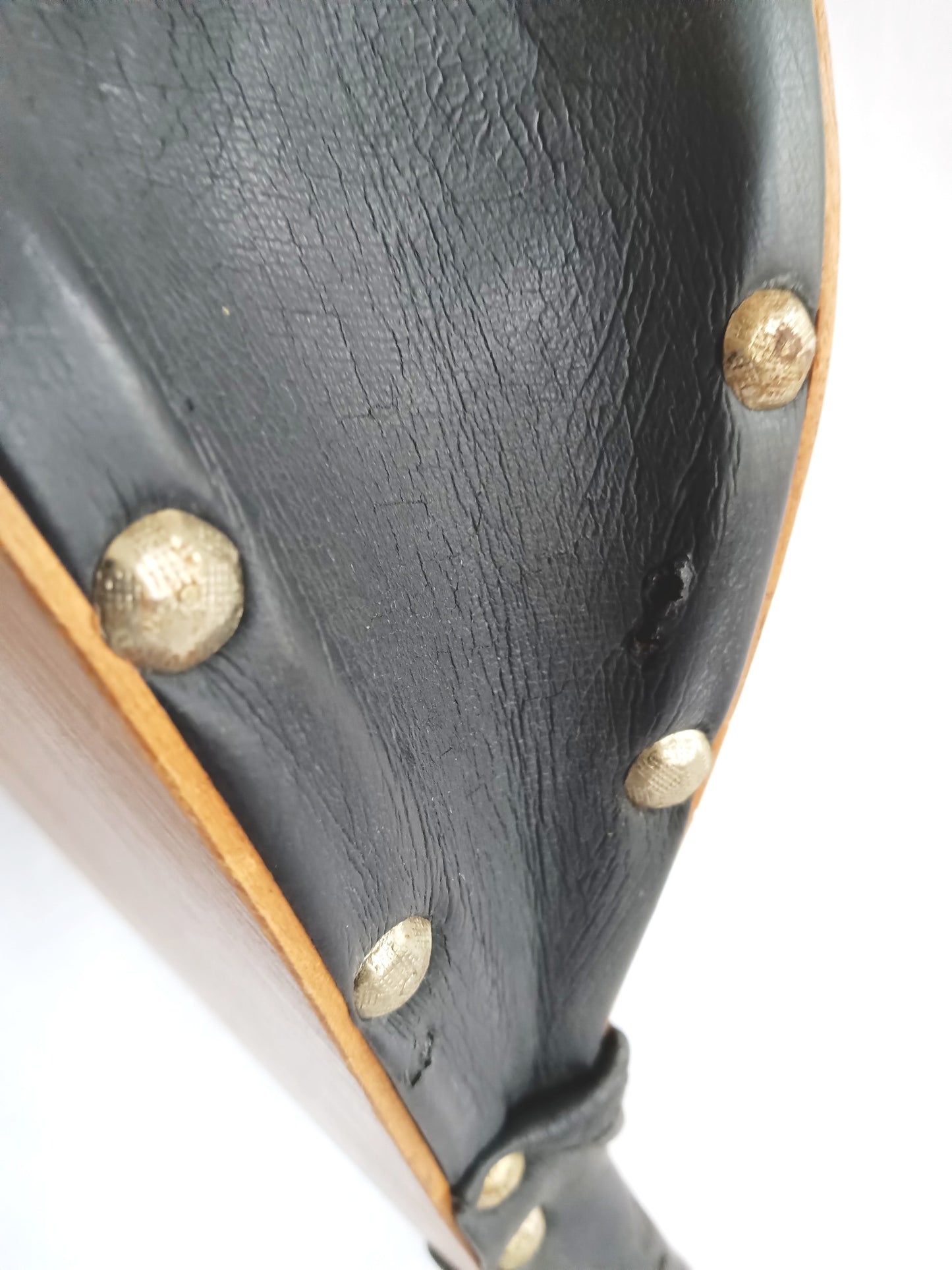 Vintage Solid Wood Real Leather Fireplace Bellows Brass Sailboat Design Blower Air Mantels Fireplace Accessories Nautical Decor