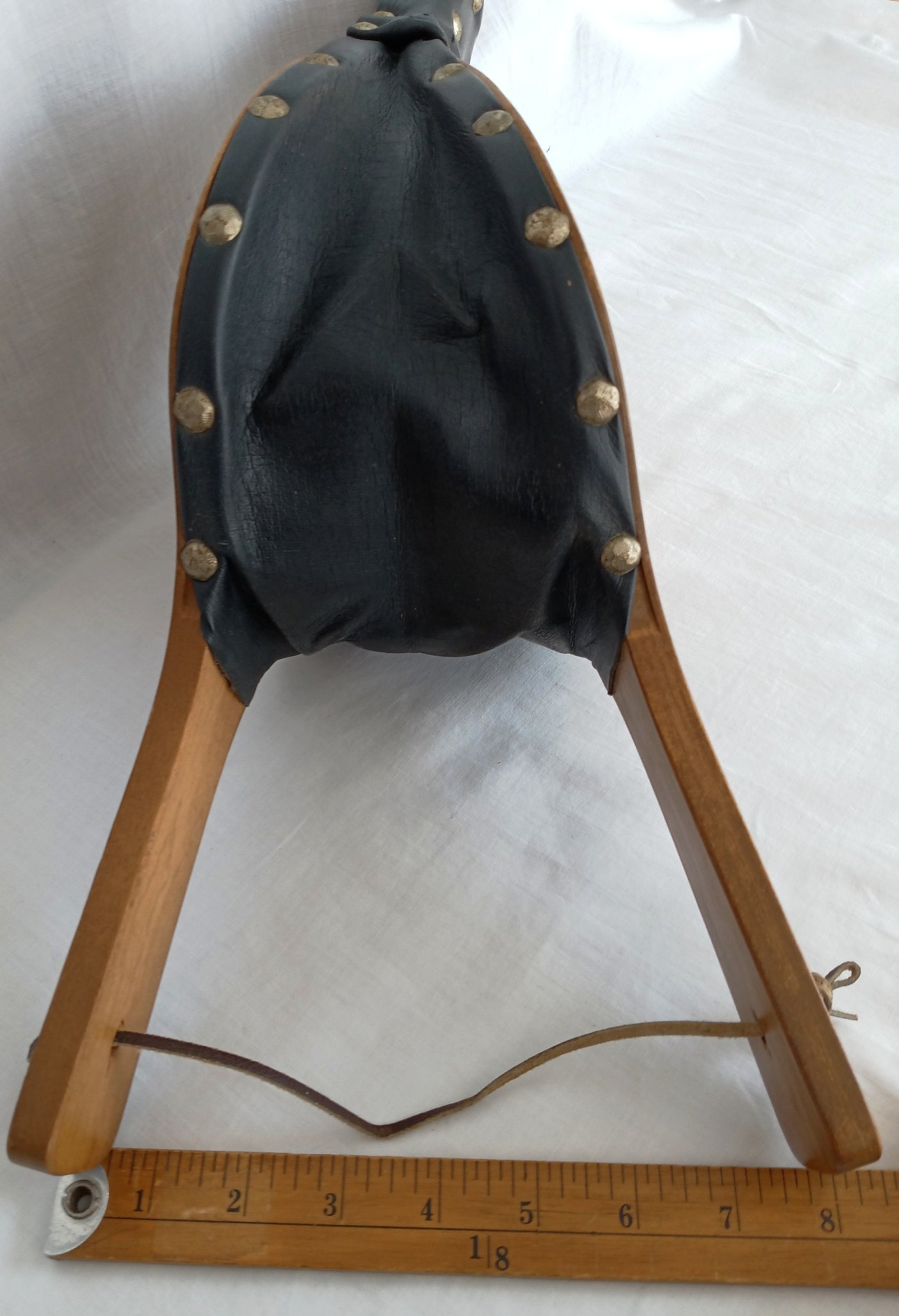Vintage Solid Wood Real Leather Fireplace Bellows Brass Sailboat Design Blower Air Mantels Fireplace Accessories Nautical Decor