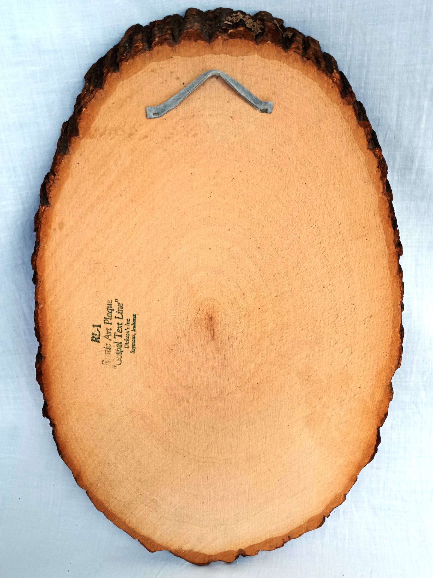 Vintage Sallman’s Head of Christ Lithography in Oval Lacquered Wood Slice Slab Wall Art Christian Religious Gift Divine Inspiration Plaque