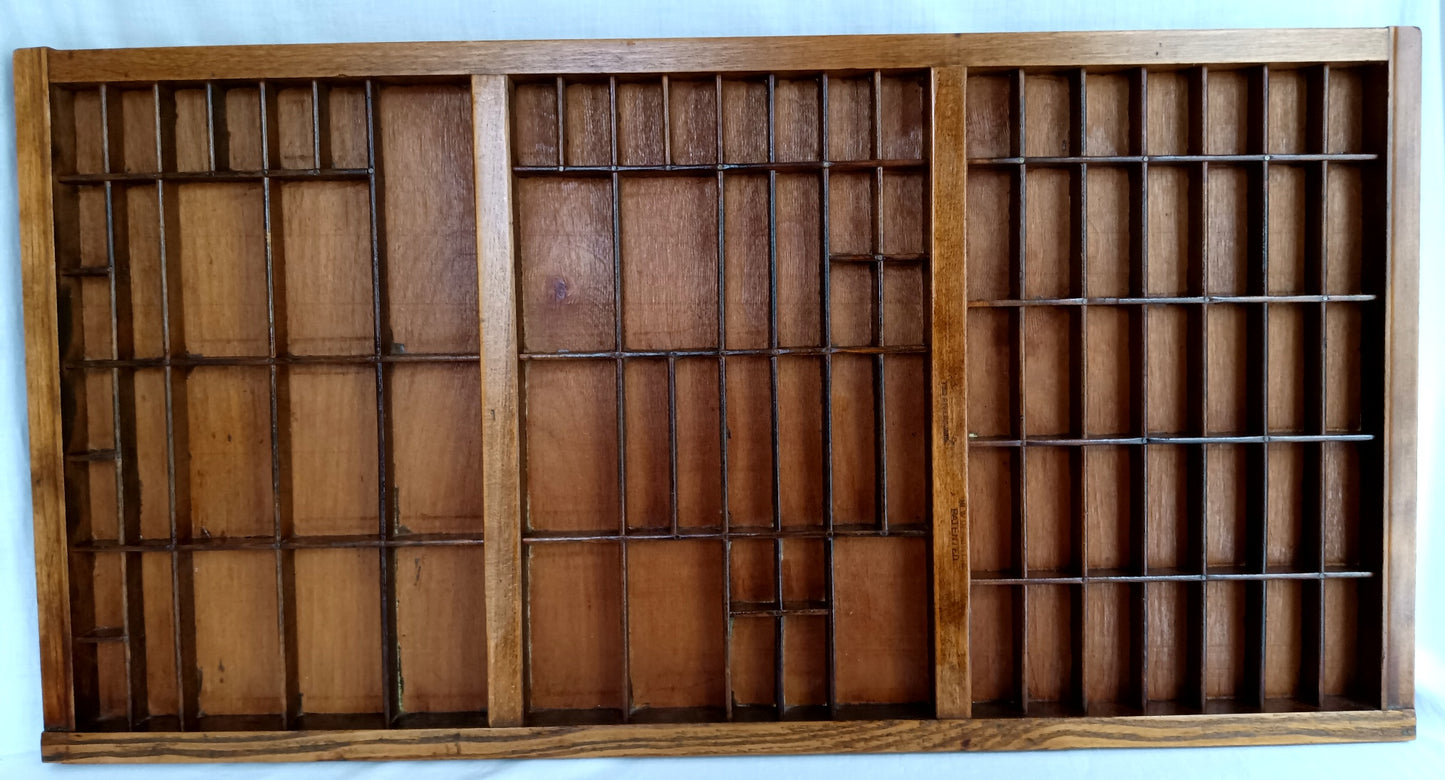 Antique Hamilton Printer Tray Letterpress Drawer Wooden Box 89 Cubbies/Compartments Primitive Shelf Display Jewelry Craft Collectible Rustic