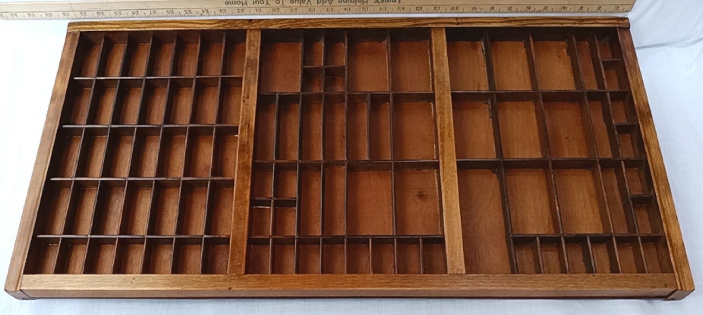 Antique Hamilton Printer Tray Letterpress Drawer Wooden Box 89 Cubbies/Compartments Primitive Shelf Display Jewelry Craft Collectible Rustic