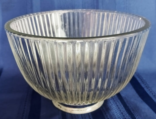 Vintage Heavy Clear Glass Light Shade Holophane Style Ribbed Small Diffuser Ceiling Fan Dome Shape Replacement Globe Cover Light 3.25" Fitter