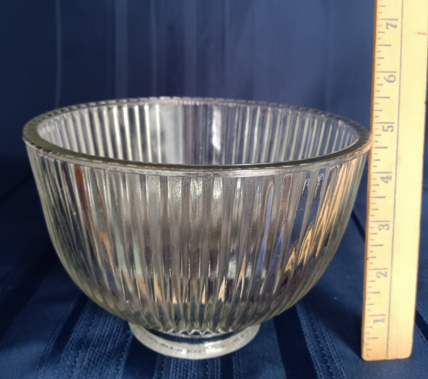 Vintage Heavy Clear Glass Light Shade Holophane Style Ribbed Small Diffuser Ceiling Fan Dome Shape Replacement Globe Cover Light 3.25" Fitter