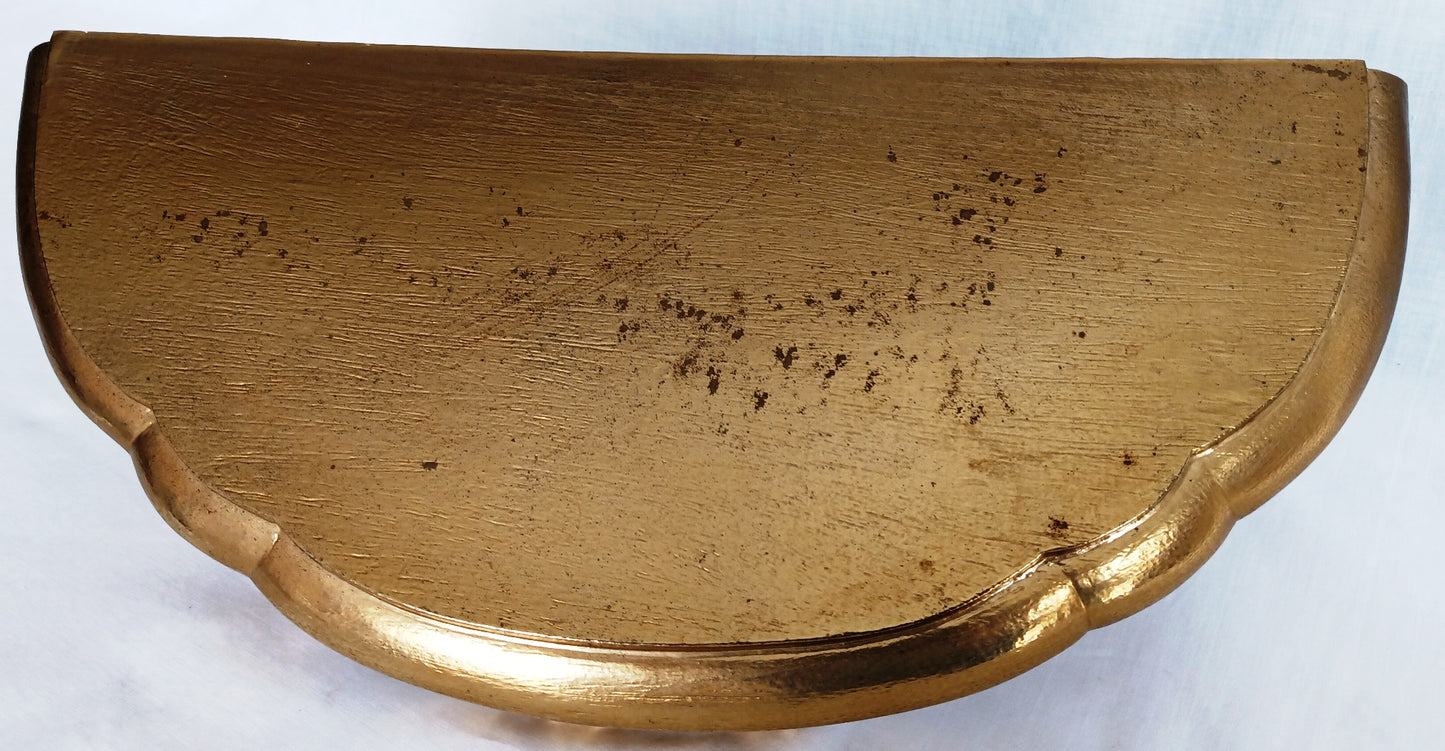 Vintage Burwood Resin/Plastic Gold Finish Wall Hanging Shelf Ornate Hollywood Regency Style Shelf -Made in USA