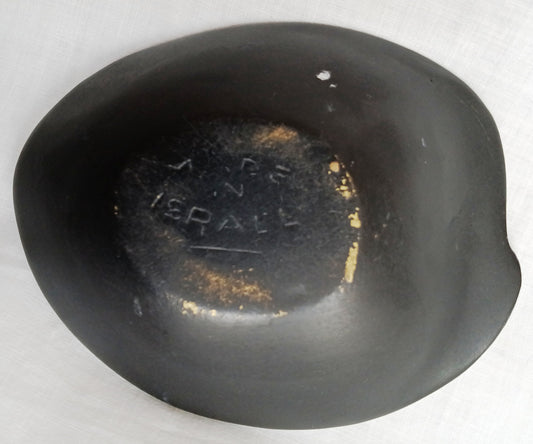 Vintage Mid Century Modern Sabra Brass Green Enamel Decorative Small Candy Nuts Dish Trinket Decorative Bowl-Israel