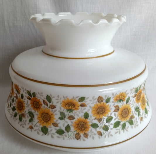 Vintage Quoizel Abigail Adams Sunflower Parlor Lampshade Medium Size Hurricane Student Table Lamp Replacement Cover Light 7” Fitter