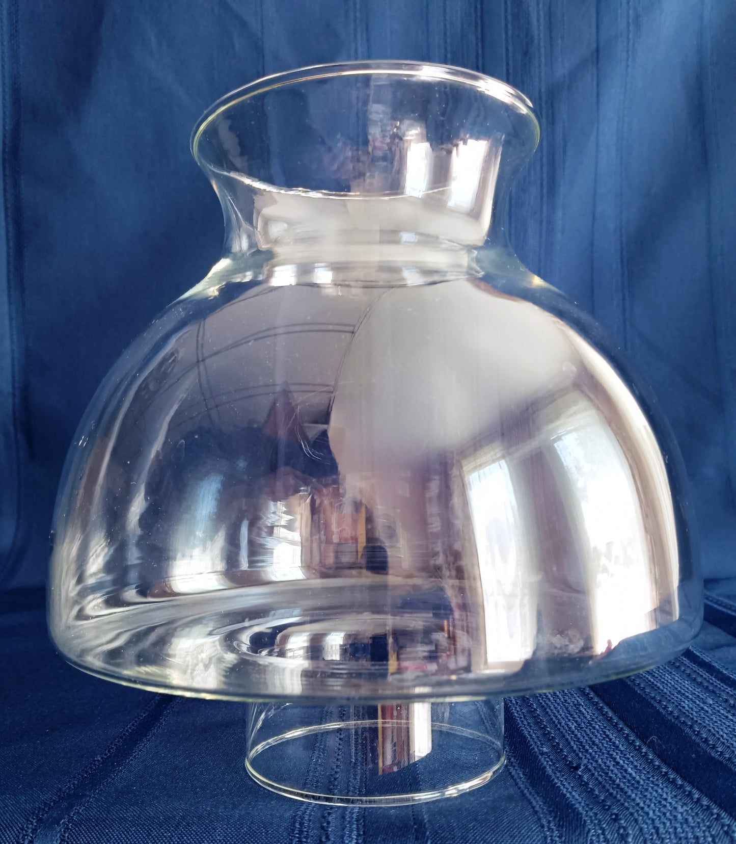 Vintage Clear Glass Mushroom Style Hurricane Lampshade Replacement Ball Chimney Globe Oil Kerosene Student Lamp-NOS