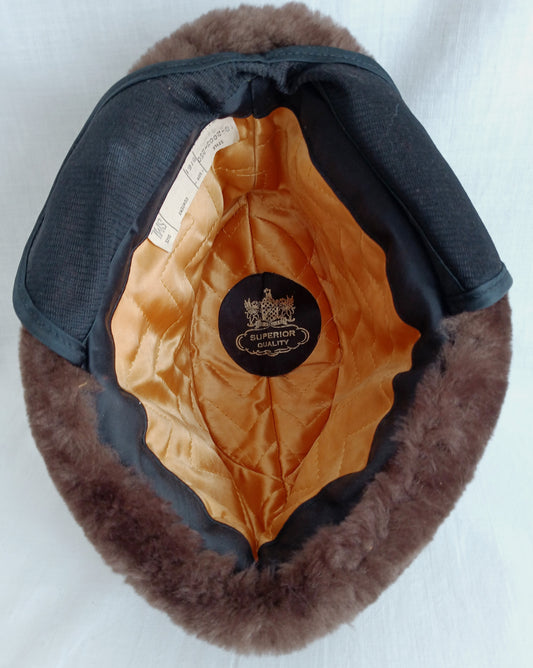 Vintage Dark Brown Faux Fur Cossack Ushanka Style Hat For Men Ear Flaps Superior Quality Padded Warm Winter Head Accessories Small Size