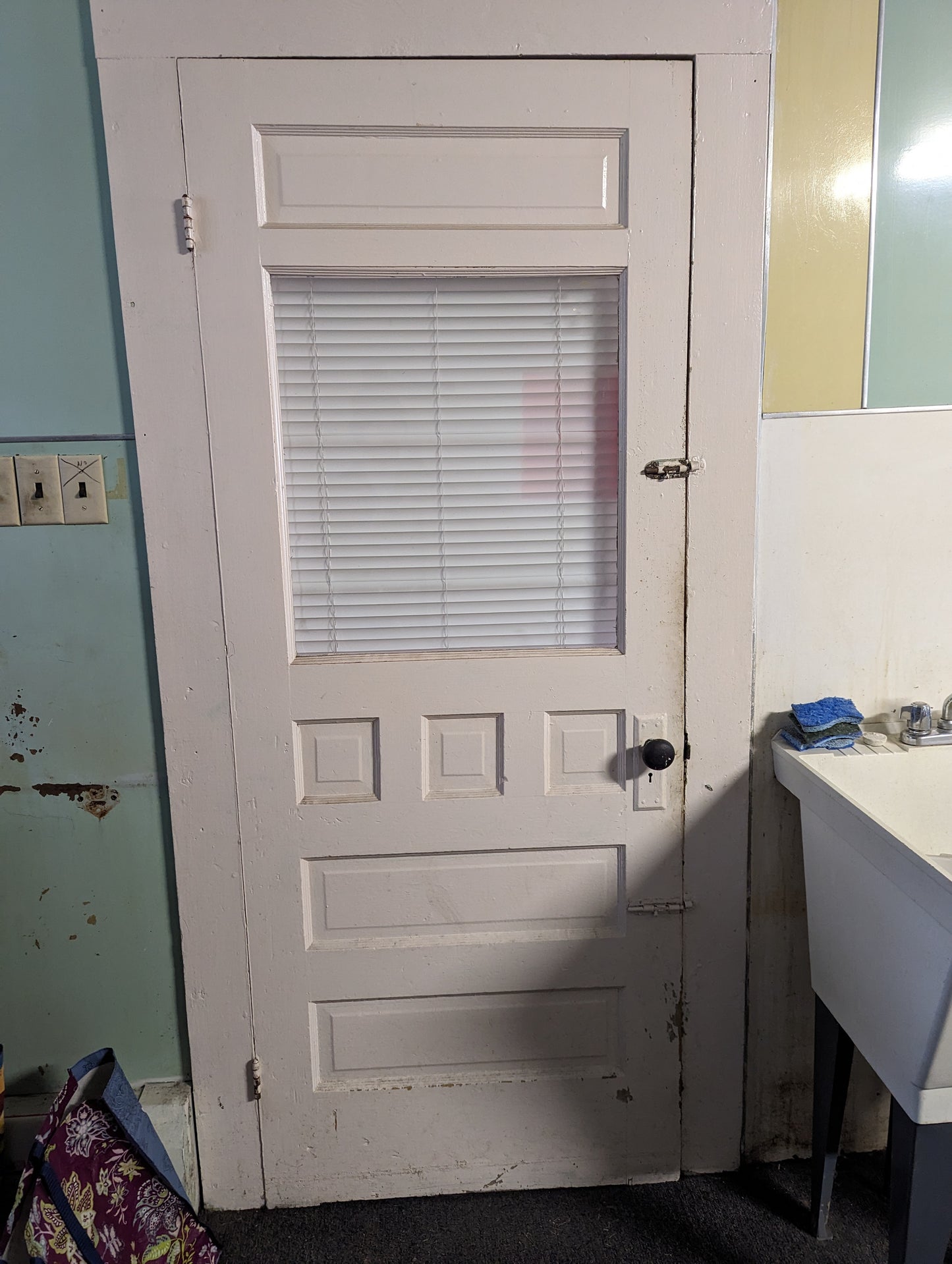 2 available 32"x79.5" Antique Vintage Old Reclaimed Victorian Salvaged SOLID Wood Wooden Entry Door 6 Raised Panels Wavy Glass