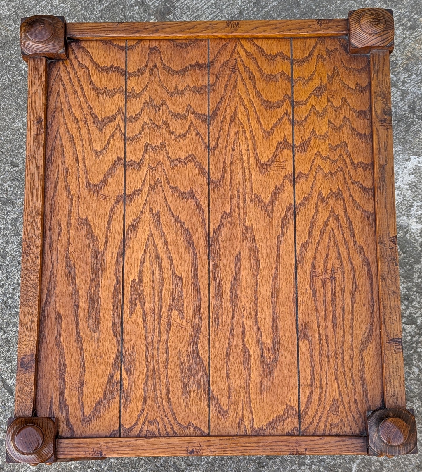 Vintage Solid Salvaged Reclaimed Wood Wooden Oak Side End Accent Lamp Sofa Shelf Coffee Table