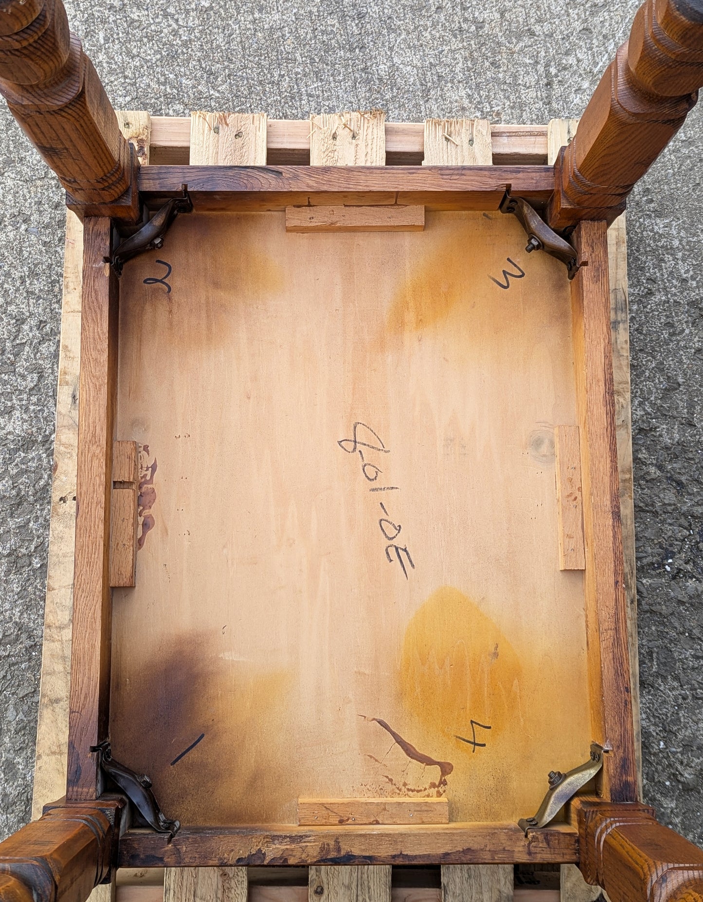 Vintage Solid Salvaged Reclaimed Wood Wooden Oak Side End Accent Lamp Sofa Shelf Coffee Table