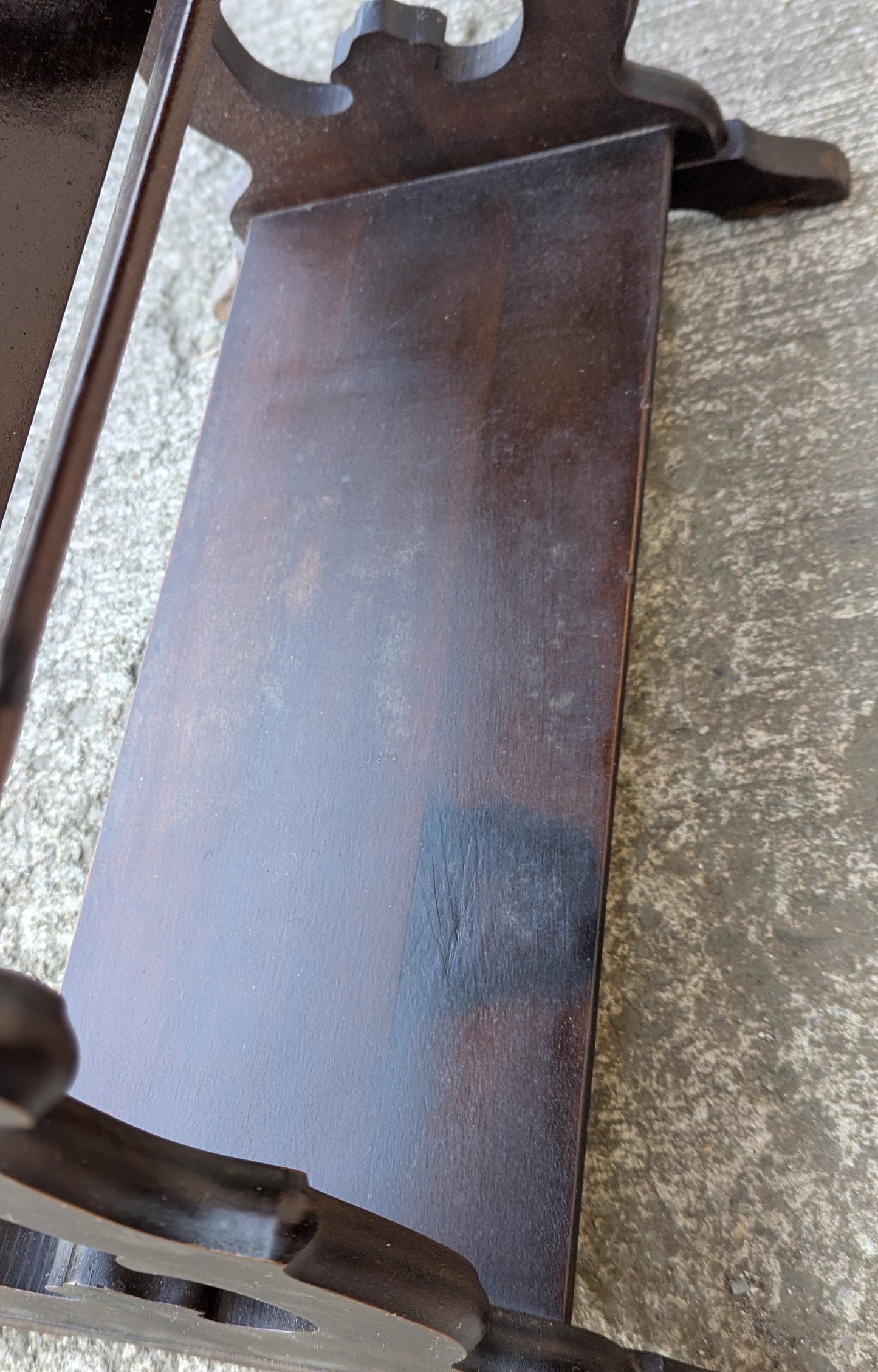 Antique Vintage Victorian Old Reclaimed Salvaged SOLID Walnut Wood Wooden Carved Side End Hall Accent Sofa Serpentine Gothic Table Stand