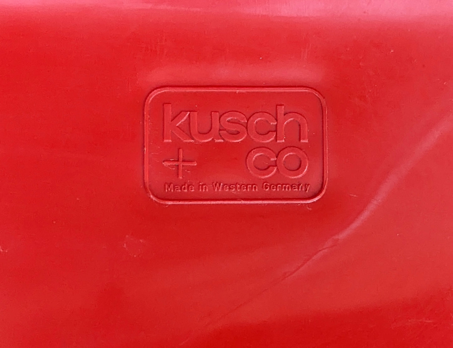 Pair of Vintage Old 1980's Kusch+ Co. Red Stackable Lounge Lobby Office School Seat Chairs