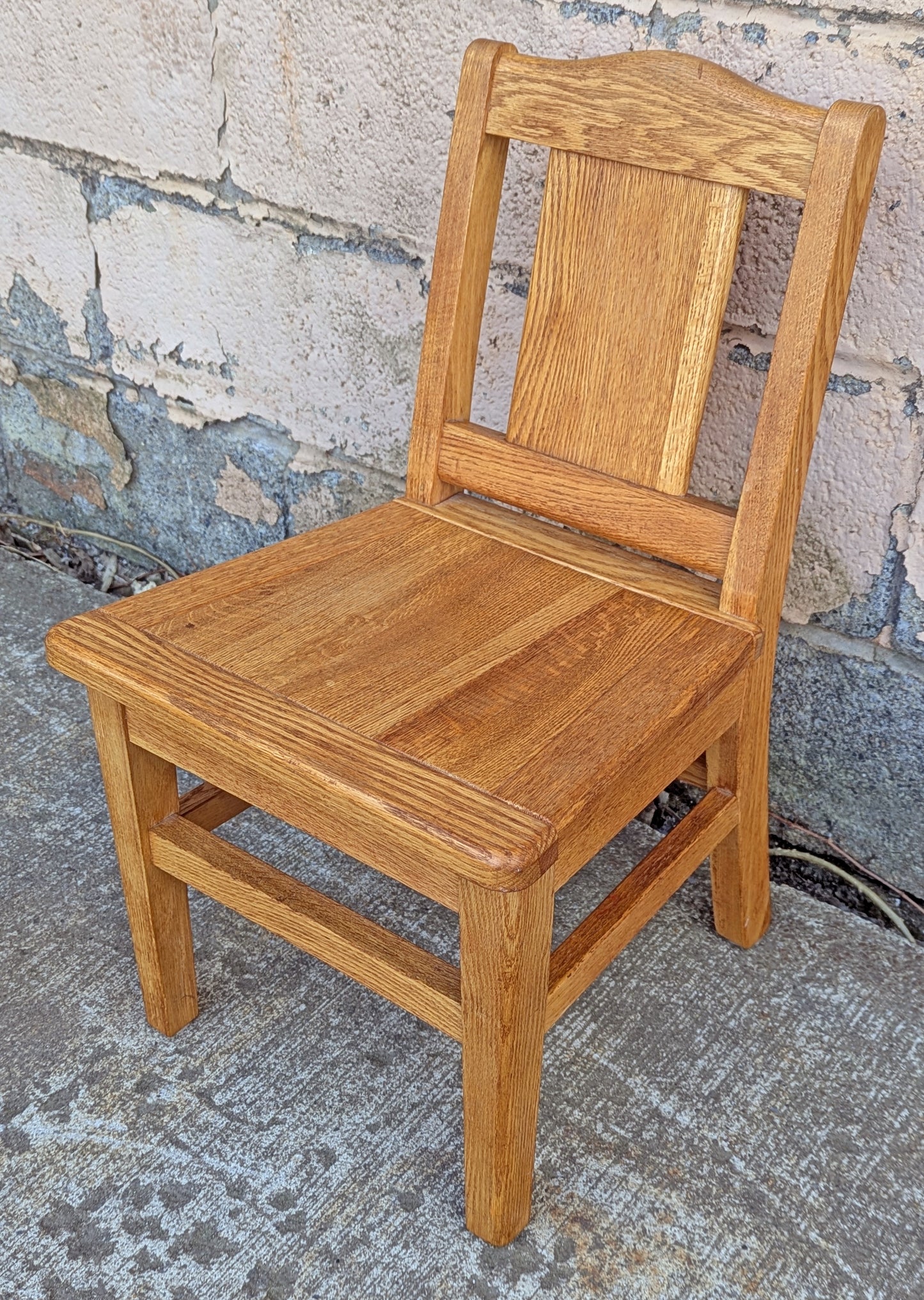 Vintage Antique Old Reclaimed Salvaged Hand Made Crafted SOLID Oak Wood Wooden Side Accent Kids Childs Children Chair